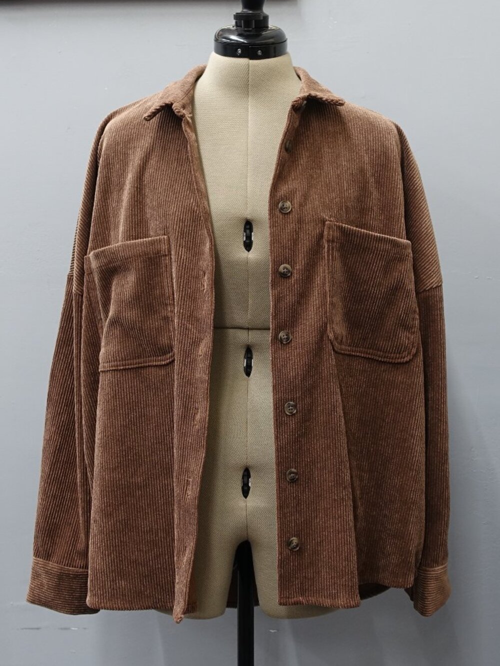 Clockhouse Corduroy Brown Oversized Fit Flannel